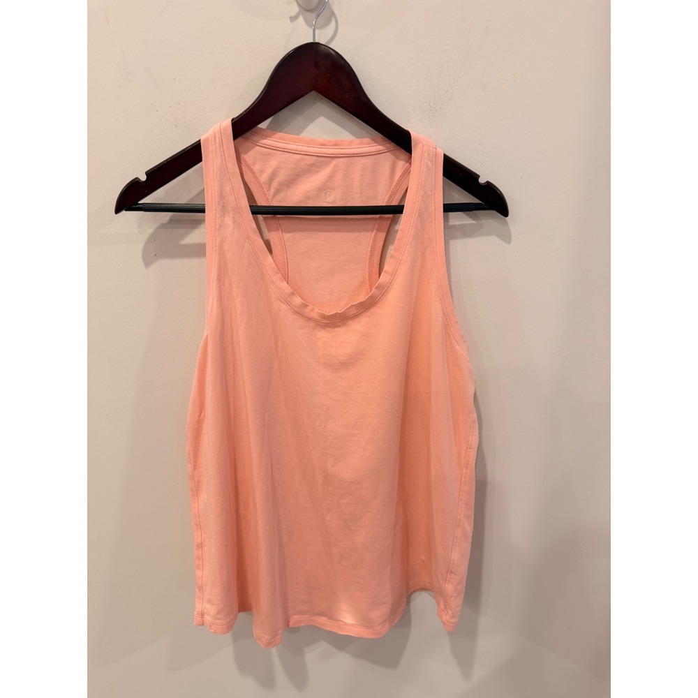 Lululemon Love Tank Womens 10 Peach  Pima Cotton Racerback Athletic Top